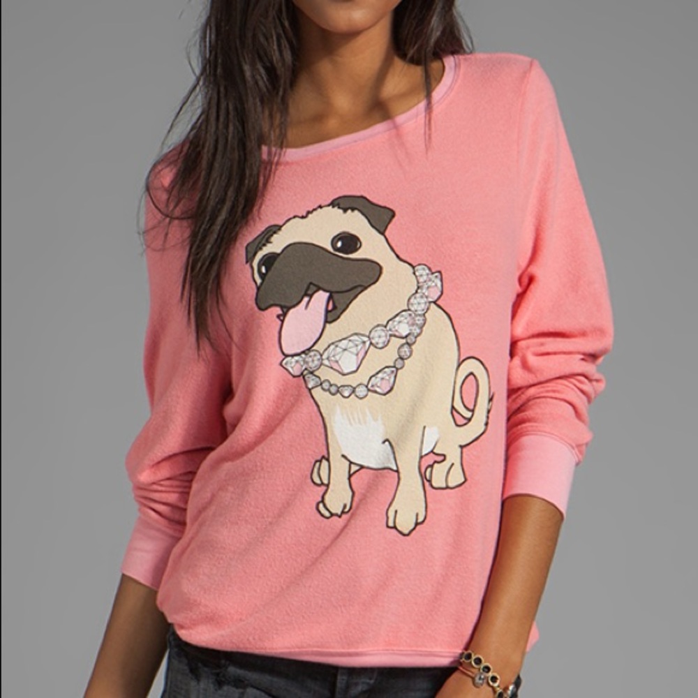 Wildfox BBJ Vintage Varsity Pullover in Petal